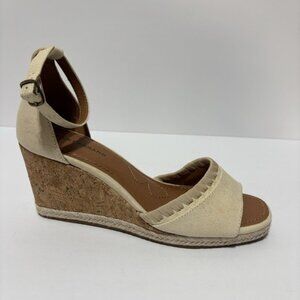 Lucky Brand Women’s Mahni Beige Wedge Sandals, Size 10 M